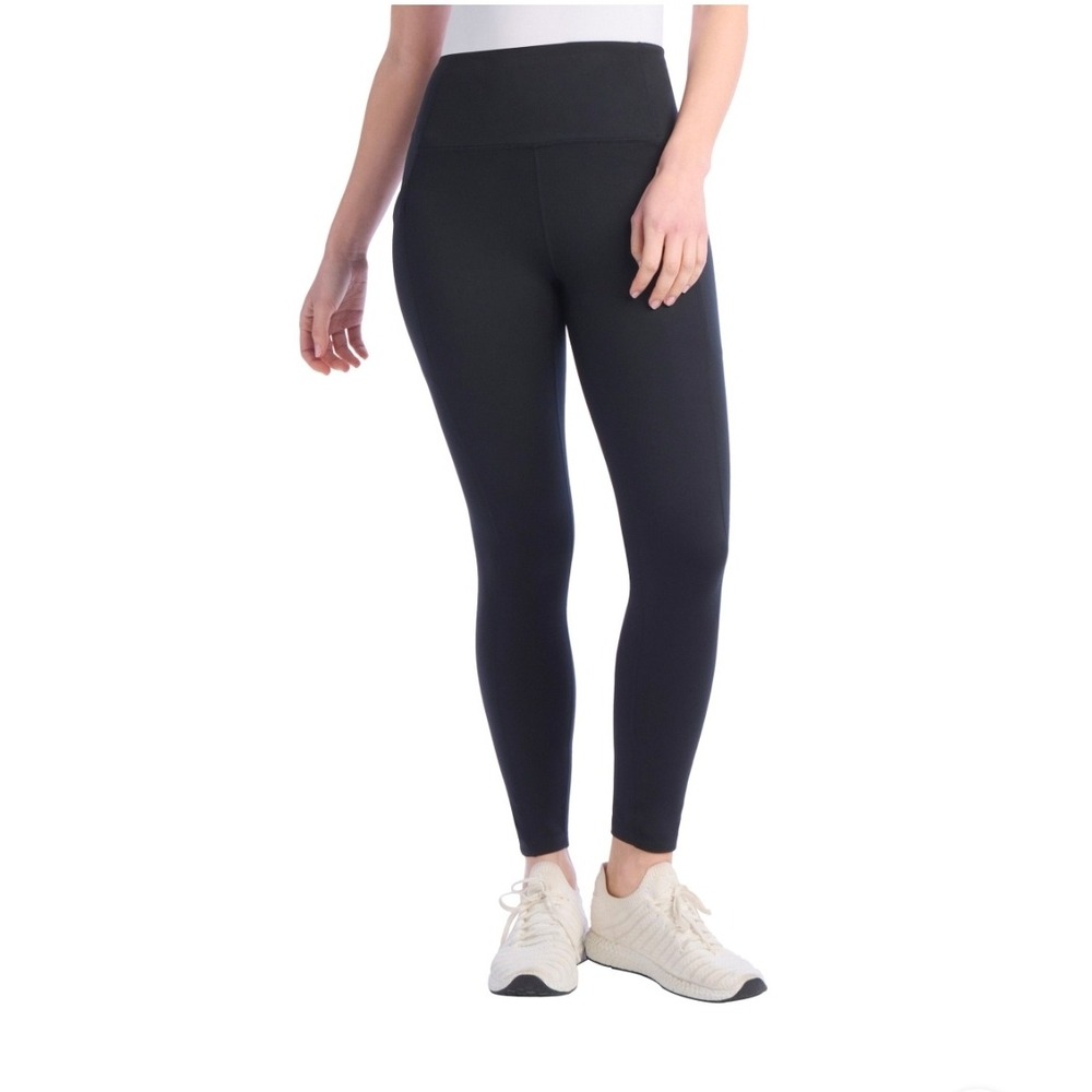 Danskin Streamline Pocket Leggings Black Salt High Waist Large 1955429